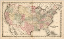 United States Map By Joseph Hutchins Colton