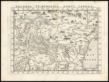 Europe, Poland, Hungary, Baltic Countries and Balkans Map By Girolamo Ruscelli