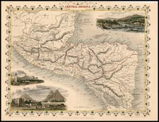 Central America Map By John Tallis