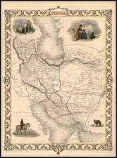 Asia, Central Asia & Caucasus and Middle East Map By John Tallis