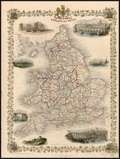 Europe and British Isles Map By John Tallis