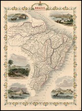 South America and Brazil Map By John Tallis