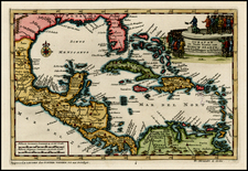 South, Southeast, Caribbean and Central America Map By Pieter van der Aa