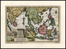 Asia, India and Southeast Asia Map By Pieter van der Aa