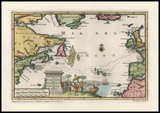 Atlantic Ocean, New England and Mid-Atlantic Map By Pieter van der Aa