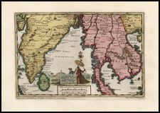 Asia, India and Southeast Asia Map By Pieter van der Aa