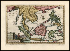 Asia and Southeast Asia Map By Pieter van der Aa