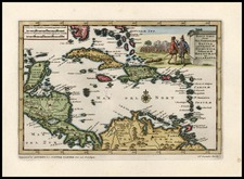 Caribbean and South America Map By Pieter van der Aa