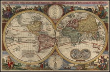 World and World Map By Cornelis II Danckerts