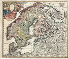 Europe, Russia, Baltic Countries and Scandinavia Map By Johann Baptist Homann