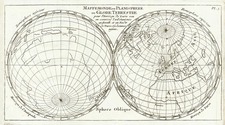 World, World, Northern Hemisphere, Southern Hemisphere and Polar Maps Map By Sanson fils