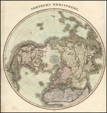 World, Northern Hemisphere, Polar Maps, Alaska and North America Map By John Thomson