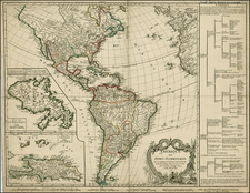 South America and America Map By Didier Robert de Vaugondy / Charles Francois Delamarche