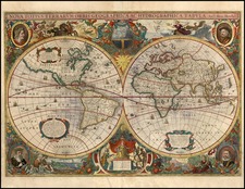 World and World Map By Henricus Hondius