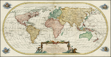 World, World, Hawaii, Pacific and Hawaii Map By Johann Michael Probst