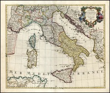 Europe and Italy Map By Reiner & Joshua Ottens
