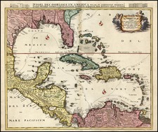 South, Southeast, Caribbean and Central America Map By Reiner & Joshua Ottens