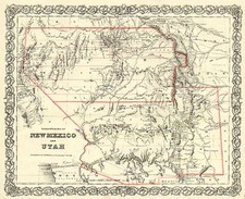 Southwest, Rocky Mountains and California Map By Joseph Hutchins Colton
