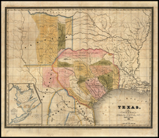 Texas and Southwest Map By Joseph Hutchins Colton / David Hugh Burr