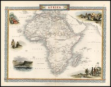 Africa and Africa Map By John Tallis