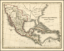 Texas, Southwest, Mexico and California Map By Thomas Gamaliel Bradford