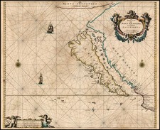 World, Southwest, Pacific and California Map By Pieter Goos