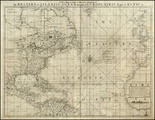 Atlantic Ocean, United States, North America and Caribbean Map By William Herbert