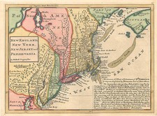 New England and Mid-Atlantic Map By Herman Moll