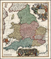 Europe and British Isles Map By Johann Baptist Homann