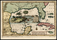 South, Southeast, Texas and Caribbean Map By Pieter van der Aa