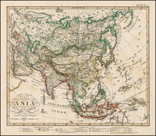 Asia and Asia Map By Adolf Stieler