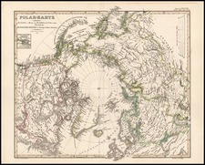 World, Northern Hemisphere and Polar Maps Map By Adolf Stieler