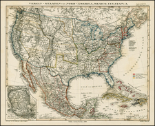 United States and Mexico Map By Adolf Stieler