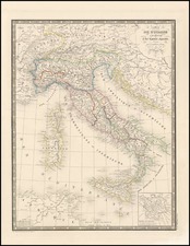 Europe, Italy and Balearic Islands Map By J. Andriveau-Goujon