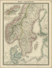 Scandinavia and Sweden Map By J. Andriveau-Goujon