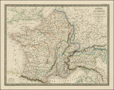 Europe and France Map By J. Andriveau-Goujon