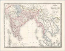 Asia, India, Southeast Asia and Central Asia & Caucasus Map By J. Andriveau-Goujon