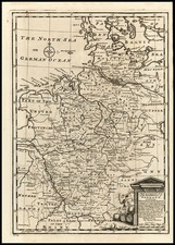 Europe, Netherlands and Germany Map By Emanuel Bowen