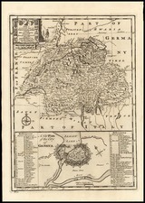 Europe and Switzerland Map By Emanuel Bowen