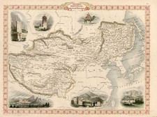 Asia, China, India, Central Asia & Caucasus and Russia in Asia Map By John Tallis