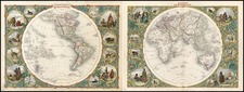 World, World, Eastern Hemisphere, Western Hemisphere, South America and America Map By John Tallis