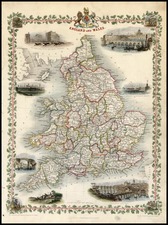 Europe and British Isles Map By John Tallis