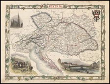 Europe and Austria Map By John Tallis