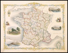 Europe and France Map By John Tallis