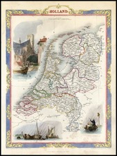 Europe and Netherlands Map By John Tallis