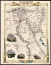 Asia, Middle East, Africa and North Africa Map By John Tallis