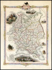 Europe and Russia Map By John Tallis