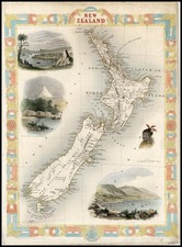 Australia & Oceania and New Zealand Map By John Tallis