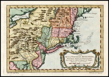 New England and Mid-Atlantic Map By Jacques Nicolas Bellin