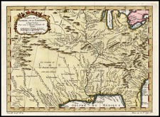 South, Southeast, Midwest and Southwest Map By Jacques Nicolas Bellin